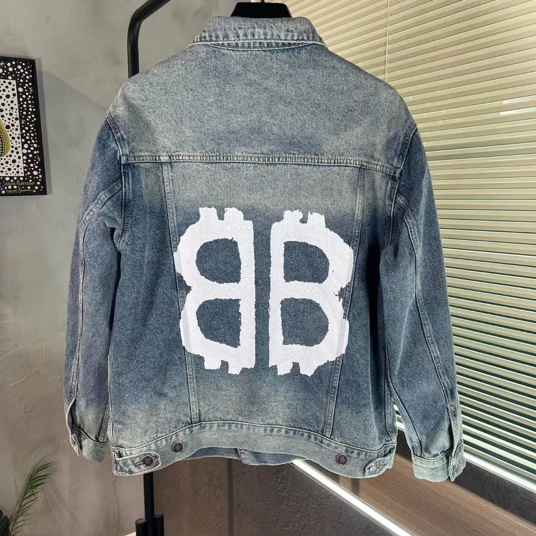 Balenciaga Denim Jacket Blue Distressed Oversized