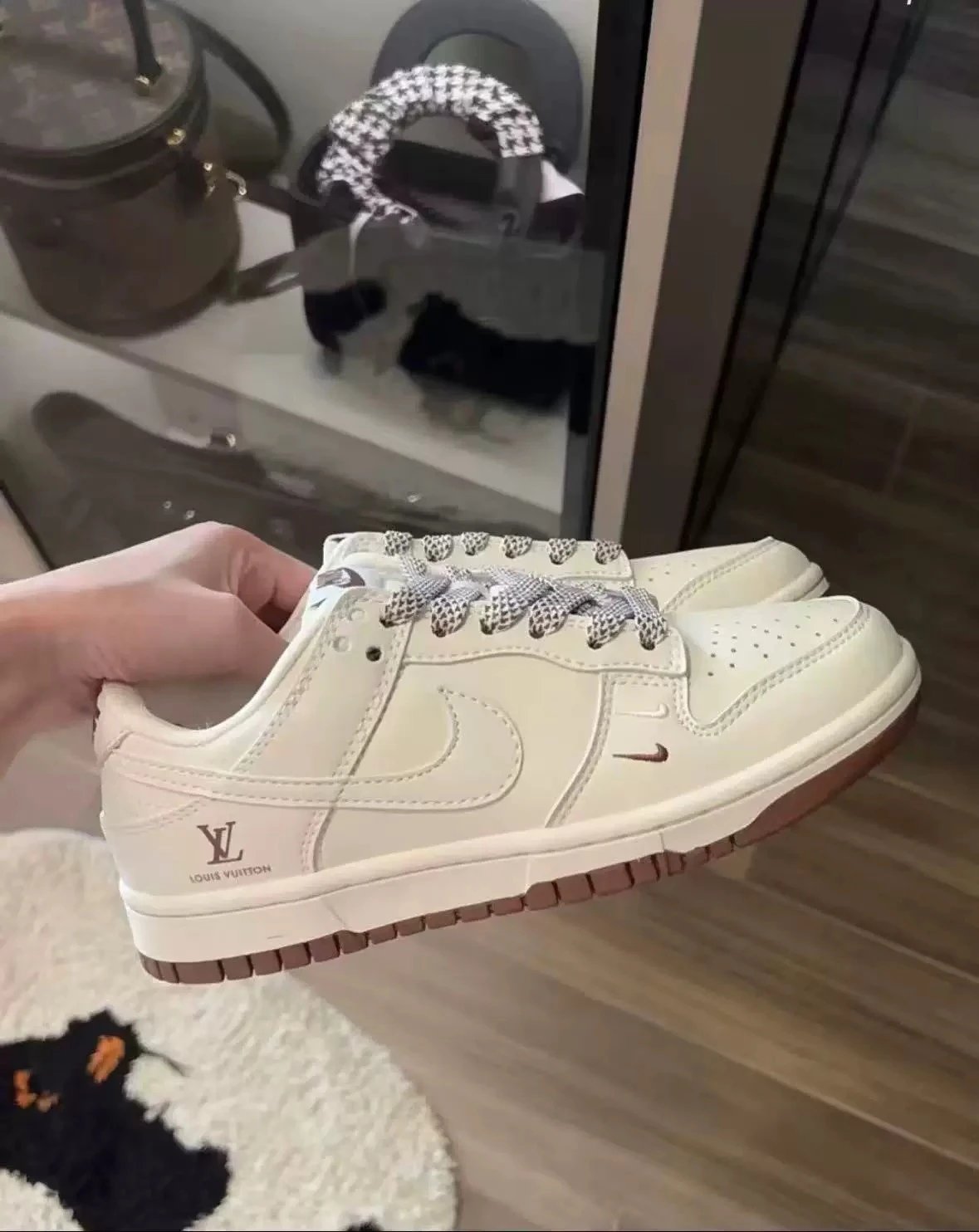 Louis Vuitton Nike Dunk White Monogram Sneakers