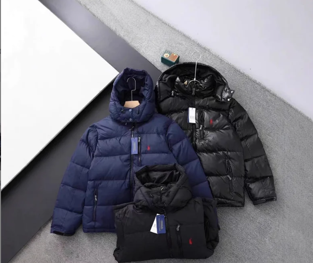 Polo Ralph Lauren Black Puffer Jacket with Red Pony Logo