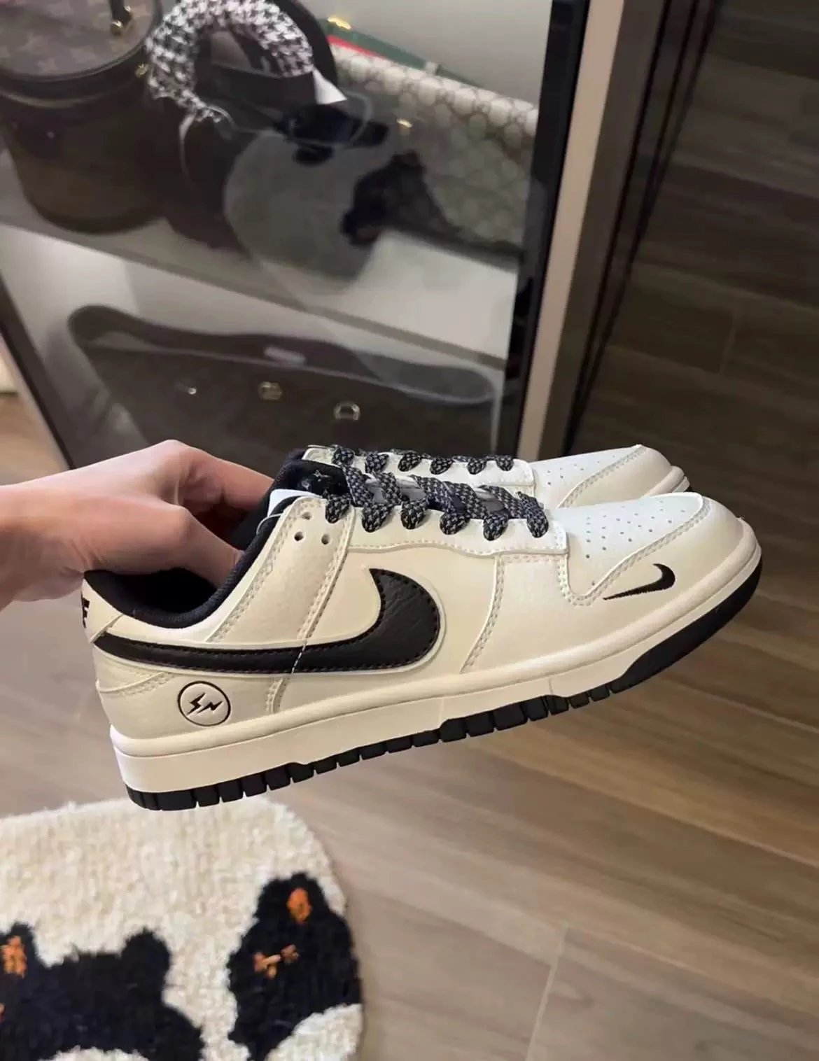 Louis Vuitton Nike Dunk White Monogram Sneakers