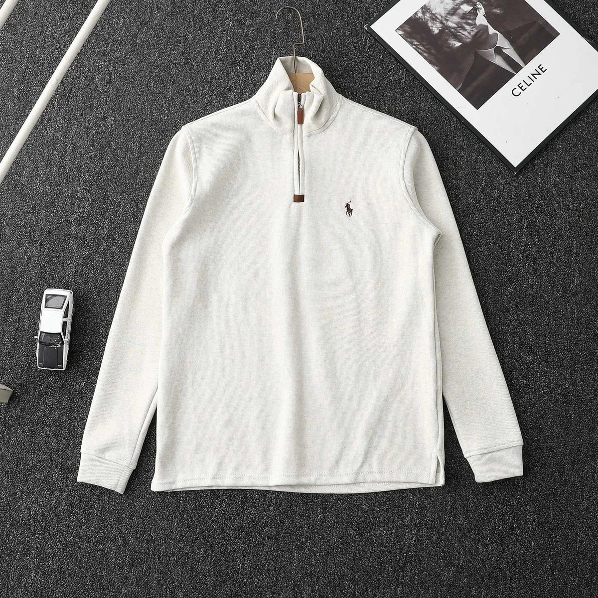 Ralph Lauren Quarter-Zip Pullover Gray White Navy Green Cream Dark Blue Classic
