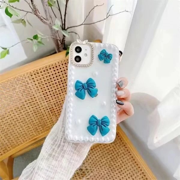 Dior Phone Case Clear Crystal Embellished Logo Luxury