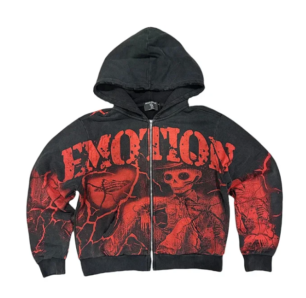 Cream Graphic Print Hooded Sweatshirt