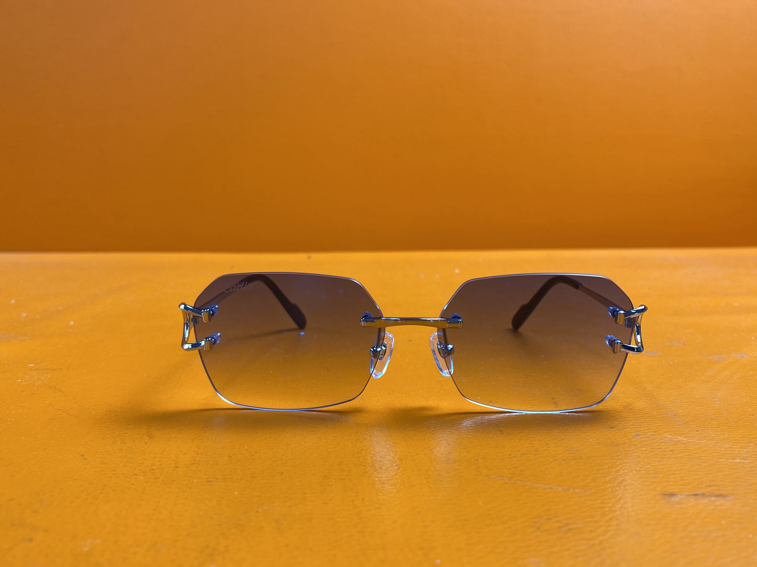 Cartier C Décor Sunglasses Gray Gradient Rimless Eyewear - 3