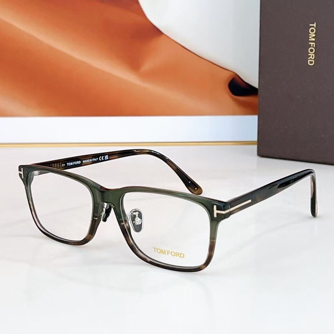 Tom Ford Tom Ford Rectangle Eyeglasses in Olive Tint Green