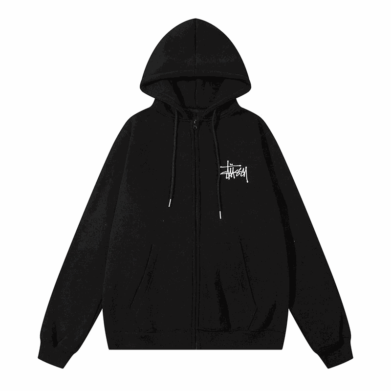 Stussy Black Zip-Up Hoodie