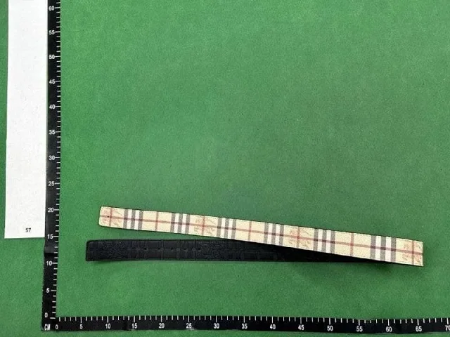 Burberry Belts Reversible check and black monogram belt with TB buckle product detail image 4