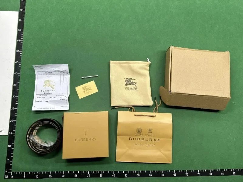 Burberry TB Monogram Check Belt Beige Multicolor Belt - 3