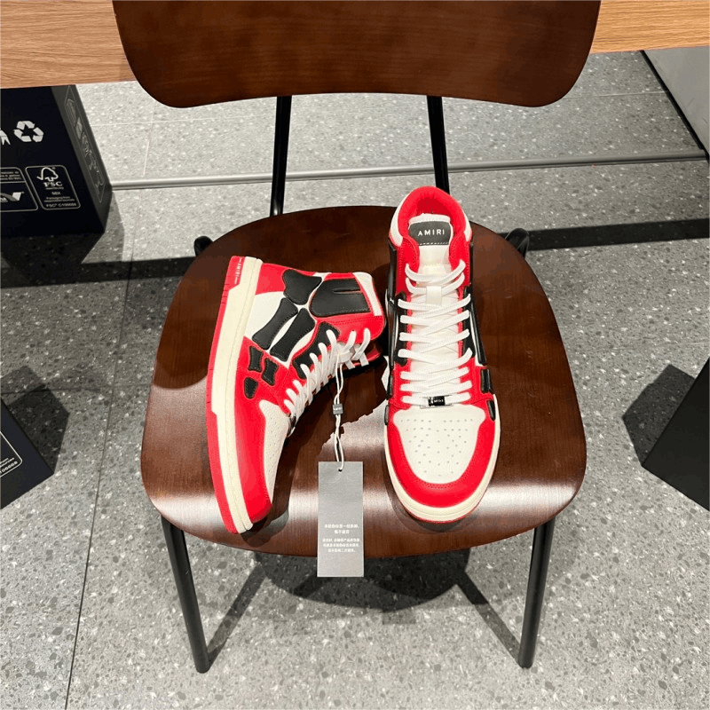 Amiri High Top Red White Sneakers