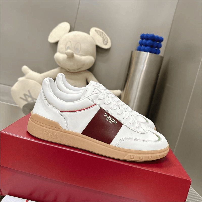 Valentino Garavani White Red Leather Sneakers