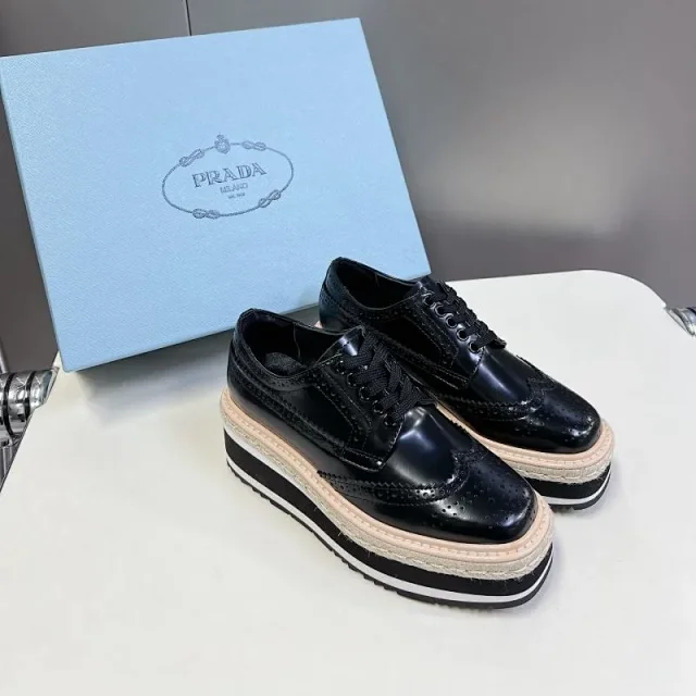 Prada Leather Shoes Platform brogue lace-up product detail image 1