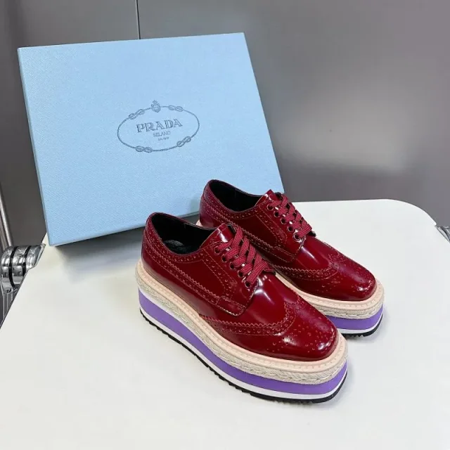 Prada Leather Shoes Platform brogue lace-up product detail image 3