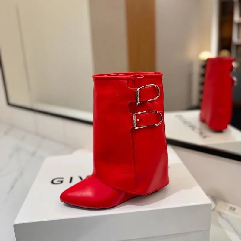 Givenchy Boots Pointed-Toe Double-Buckle Mid-Calf — 5