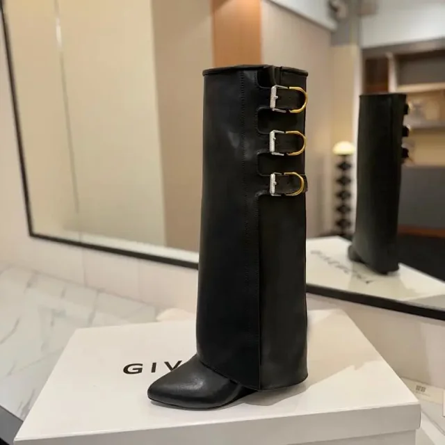 Givenchy Boots Pointed-Toe Double-Buckle Mid-Calf product detail image 6
