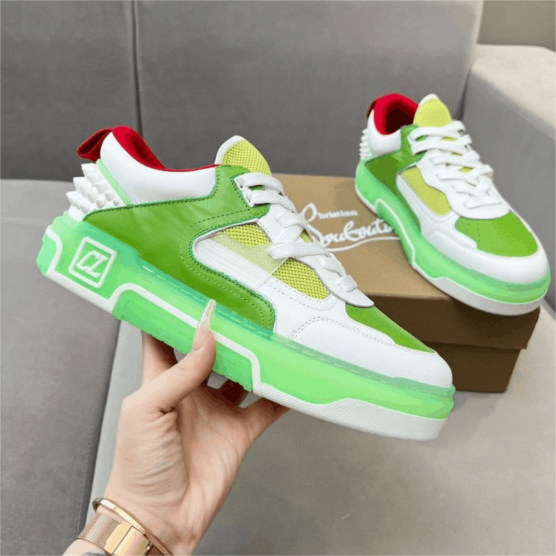 Christian Louboutin Green White Casual Sneakers