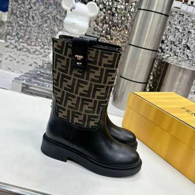 Fendi Boots Knee-High FF Logo product detail image 8