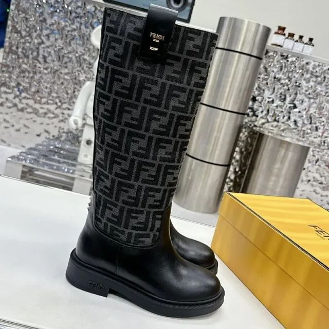 Fendi Boots Knee-High FF Logo product detail image 2