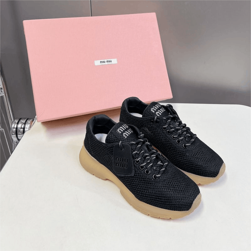Miu Miu Mesh Black Casual Sneakers