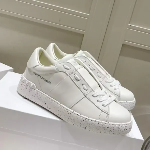 Valentino Rockstud Spike Low-Top Sneakers White with Gold Panel - 15