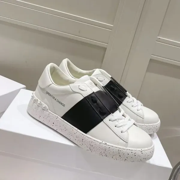 Valentino Rockstud Spike Low-Top Sneakers White with Gold Panel - 13