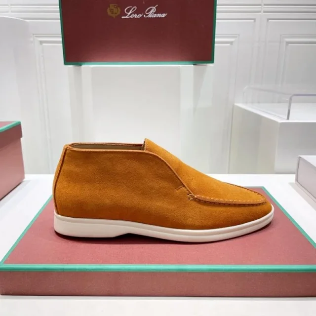 Loro Piana Leather Shoes Open Walk suede ankle loafers product detail image 11