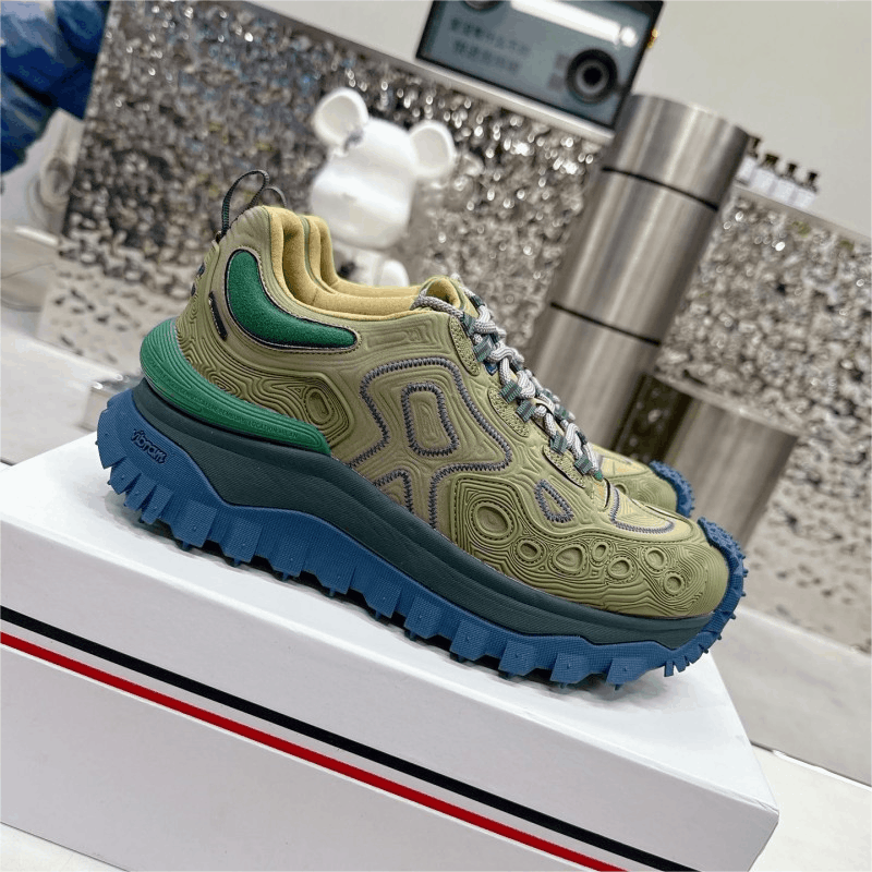 Balenciaga Triple S Olive Green Blue Chunky Sneakers