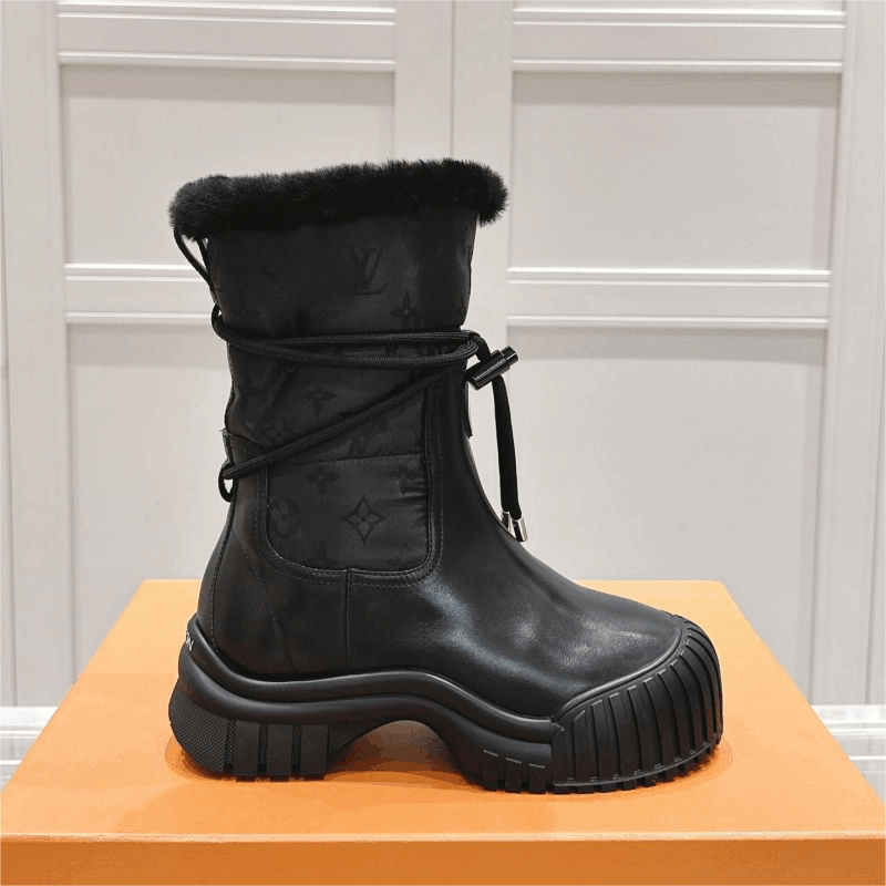 Louis Vuitton Monogram Black Winter Boots