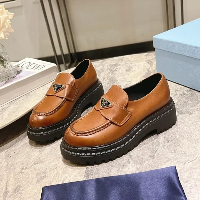 Prada Leather Shoes Chunky Lug-Sole Loafers product detail image 4
