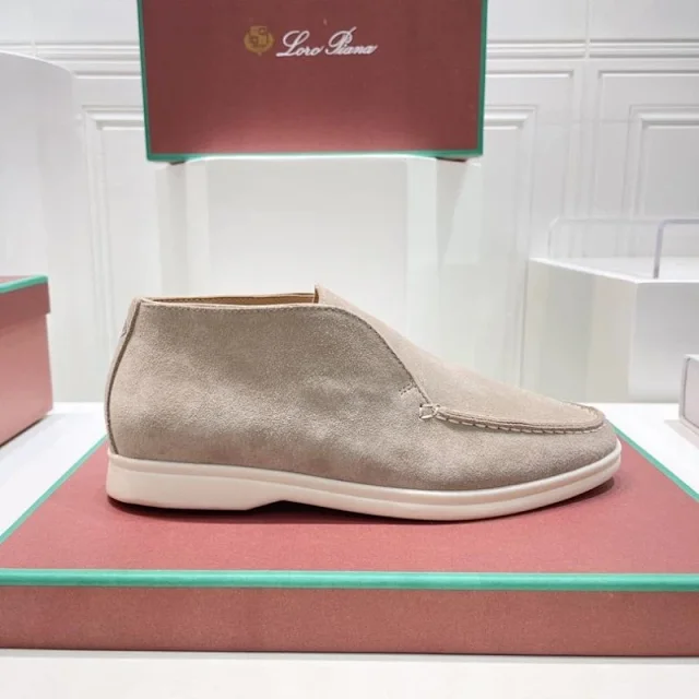 Loro Piana Leather Shoes Open Walk suede ankle loafers product detail image 12