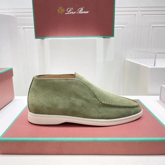 Loro Piana Leather Shoes Open Walk suede ankle loafers product detail image 17