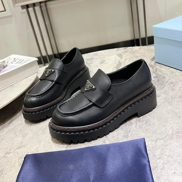 Prada Leather Shoes Chunky Lug-Sole Loafers product detail image 1