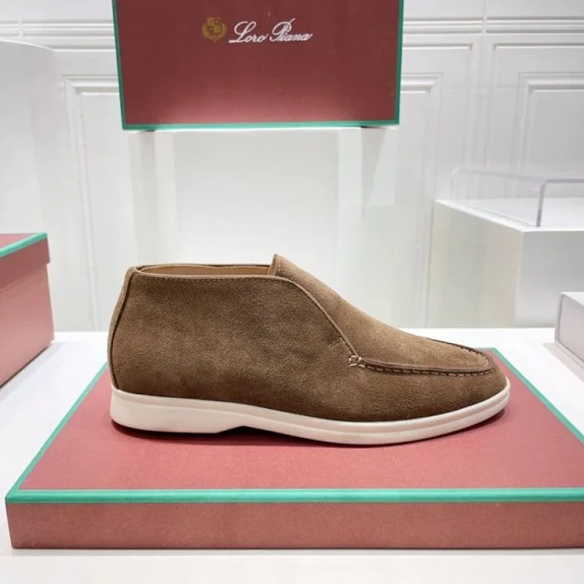 Loro Piana Leather Shoes Open Walk suede ankle loafers product detail image 19