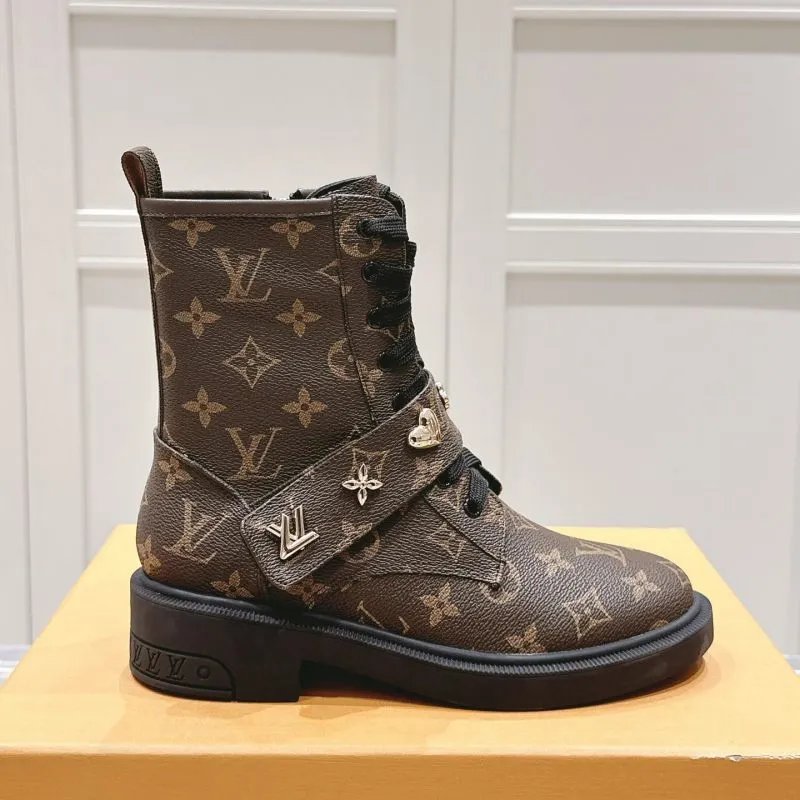 Louis Vuitton Monogram Combat Boots Brown