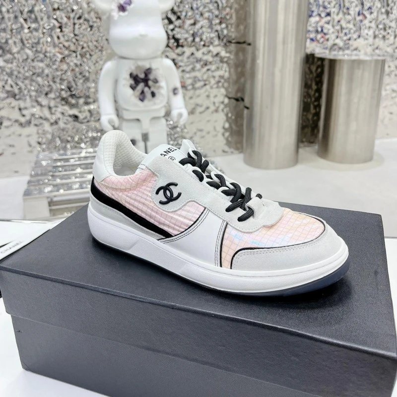 Chanel Sporty Sneaker Pink Grid White Black Sneakers