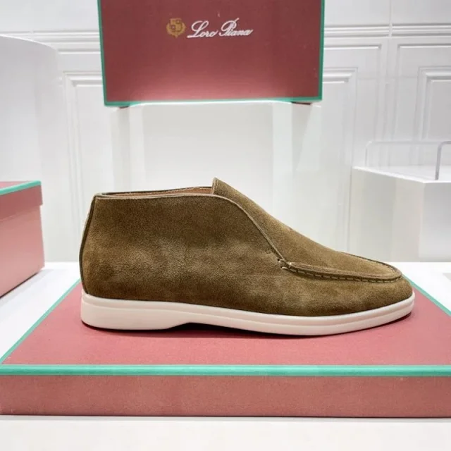 Loro Piana Leather Shoes Open Walk suede ankle loafers product detail image 18