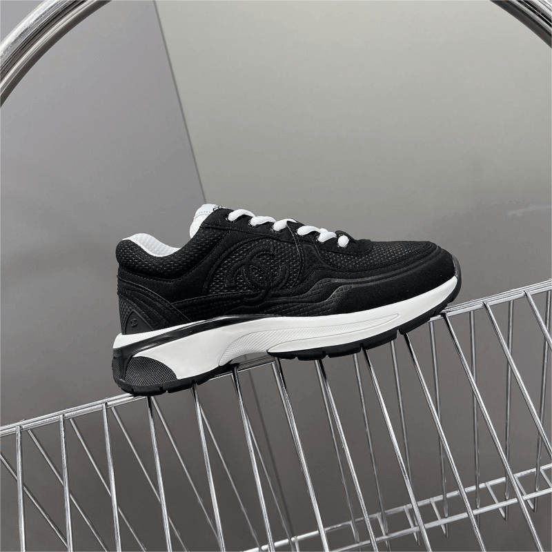 Black Mesh Running Sneakers White Sole Casual Sport Shoes