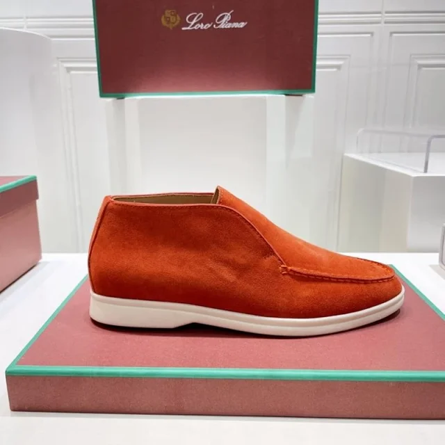 Loro Piana Leather Shoes Open Walk suede ankle loafers product detail image 8