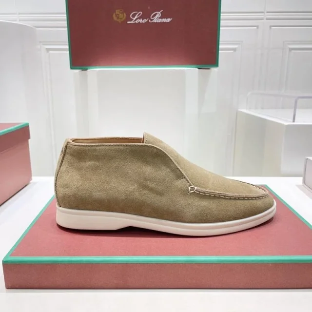 Loro Piana Leather Shoes Open Walk suede ankle loafers product detail image 14