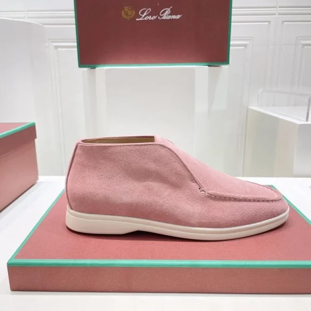 Loro Piana Leather Shoes Open Walk suede ankle loafers product detail image 7
