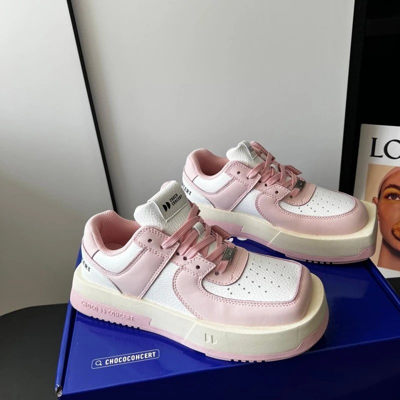 Design Chococoncert Chunky Platform Sneakers Pink and White Chunky Sneakers