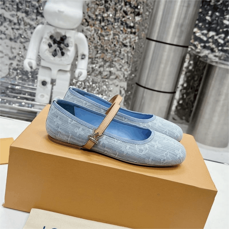 Louis Vuitton Monogram Blue Mary Jane Flats