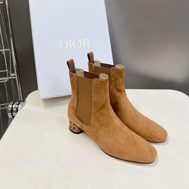 Dior Boots Ankle with Gold-Tone Cannage Block Heel product detail image 10