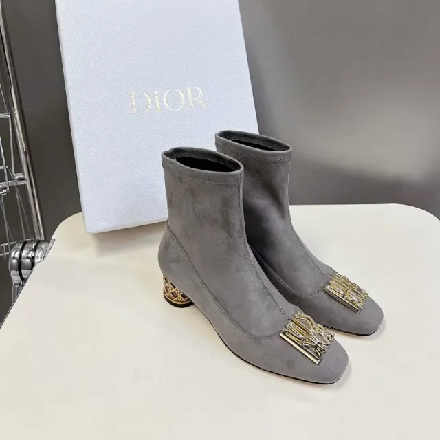 Dior Boots Ankle with Gold-Tone Cannage Block Heel product detail image 17