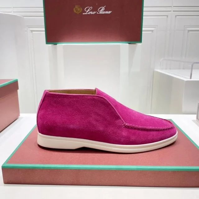Loro Piana Leather Shoes Open Walk suede ankle loafers product detail image 6