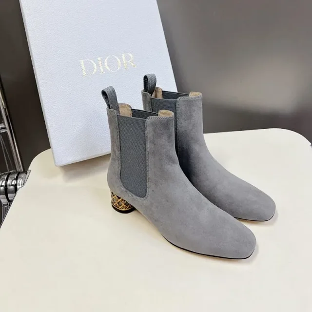 Dior Boots Ankle with Gold-Tone Cannage Block Heel product detail image 11