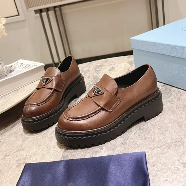 Prada Leather Shoes Chunky Lug-Sole Loafers product detail image 5