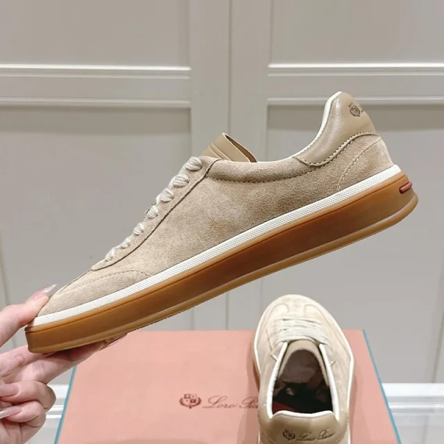 Loro Piana Sneakers Tennis Walk suede lace-up product detail image 1