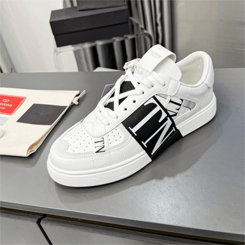 Valentino White Leather Fashion Sneakers