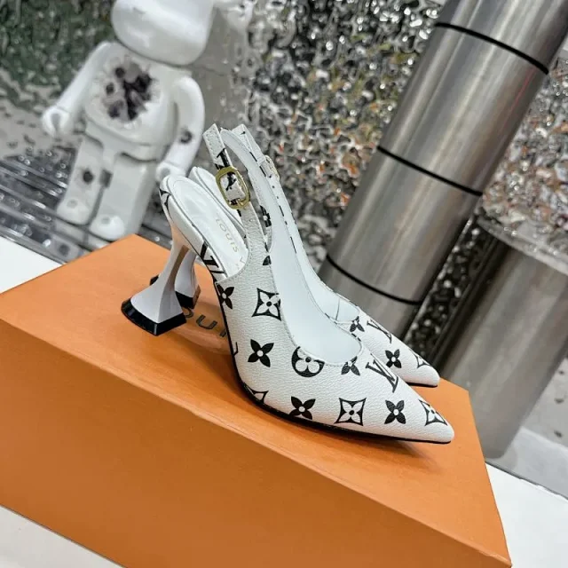 Louis Vuitton High Heels Pointed-Toe Monogram High-Heel Mules and Slingbacks product detail image 6