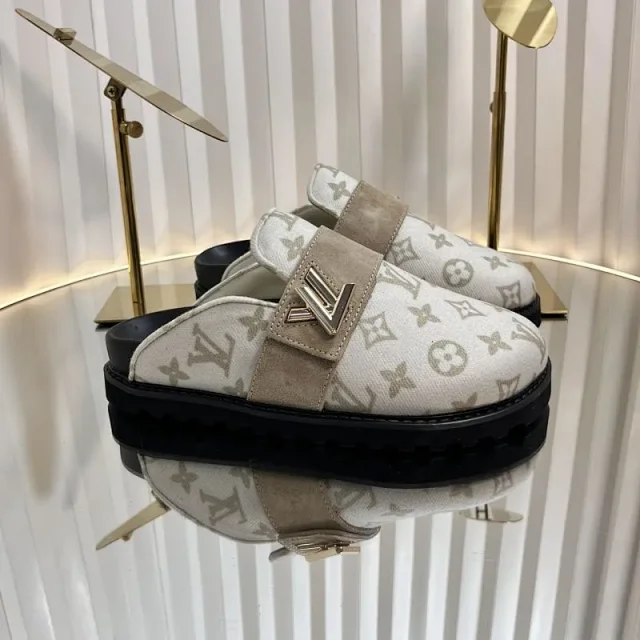 Louis Vuitton Slippers Fur-Lined Monogram Platform product detail image 3